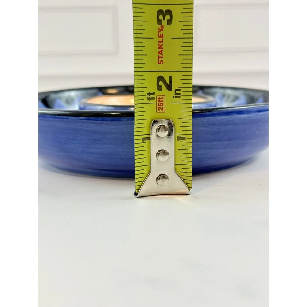 VTG Royal Norfolk Blue Orange Hot Pepper Mini Chip and Dip Bowl 6in